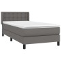 Box spring bed with gray synthetic leather mattress 90x200 cm by vidaXL, Beds and slatted bases - Ref: Foro24-3130761, Price:...