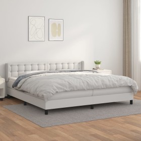 Box spring bed with white synthetic leather mattress 200x200 cm by vidaXL, Beds and slatted bases - Ref: Foro24-3130800, Pric...