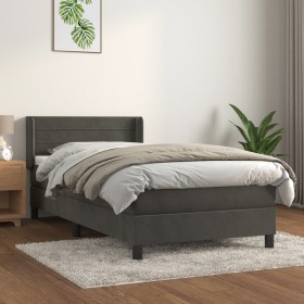 Box spring bed with dark gray velvet mattress 80x200 cm by vidaXL, Beds and slatted bases - Ref: Foro24-3130986, Price: 266,5...