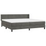 Box spring bed with dark gray velvet mattress 200x200 cm by vidaXL, Beds and slatted bases - Ref: Foro24-3130860, Price: 594,...