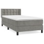 Cama box spring con colchón terciopelo gris claro 80x200 cm de vidaXL, Camas y somieres - Ref: Foro24-3131165, Precio: 284,50...