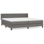 Box spring bed with gray synthetic leather mattress 200x200 cm by vidaXL, Beds and slatted bases - Ref: Foro24-3130683, Price...