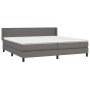 Box spring bed with gray synthetic leather mattress 200x200 cm by vidaXL, Beds and slatted bases - Ref: Foro24-3130683, Price...