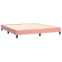 Box spring bed with pink velvet mattress 160x200 cm by vidaXL, Beds and slatted bases - Ref: Foro24-3131092, Price: 471,99 €,...