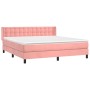 Box spring bed with pink velvet mattress 160x200 cm by vidaXL, Beds and slatted bases - Ref: Foro24-3131212, Price: 505,56 €,...