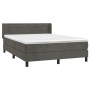 Box spring bed with dark gray velvet mattress 140x200 cm by vidaXL, Beds and slatted bases - Ref: Foro24-3131022, Price: 416,...