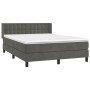 Cama box spring con colchón terciopelo gris oscuro 140x200 cm de vidaXL, Camas y somieres - Ref: Foro24-3131202, Precio: 445,...