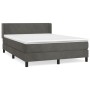 Cama box spring con colchón terciopelo gris oscuro 140x190 cm de vidaXL, Camas y somieres - Ref: Foro24-3130836, Precio: 448,...