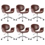 Swivel dining chairs 6 units synthetic leather brown by vidaXL, dining chairs - Ref: Foro24-3054862, Price: 959,00 €, Discoun...