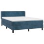 Cama box spring con colchón terciopelo azul oscuro 140x190 cm de vidaXL, Camas y somieres - Ref: Foro24-3130839, Precio: 429,...