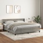 Box spring bed with light gray velvet mattress 160x200 cm by vidaXL, Beds and slatted bases - Ref: Foro24-3130847, Price: 498...