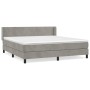 Cama box spring con colchón terciopelo gris claro 160x200 cm de vidaXL, Camas y somieres - Ref: Foro24-3130847, Precio: 498,6...