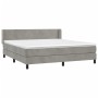 Box spring bed with light gray velvet mattress 160x200 cm by vidaXL, Beds and slatted bases - Ref: Foro24-3130847, Price: 498...