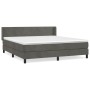 Box spring bed with dark gray velvet mattress 160x200 cm by vidaXL, Beds and slatted bases - Ref: Foro24-3130848, Price: 480,...