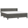 Box spring bed with dark gray velvet mattress 160x200 cm by vidaXL, Beds and slatted bases - Ref: Foro24-3130848, Price: 498,...