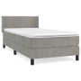 Cama box spring con colchón terciopelo gris claro 90x190 cm de vidaXL, Camas y somieres - Ref: Foro24-3130877, Precio: 309,92...