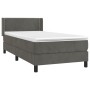 Cama box spring con colchón terciopelo gris oscuro 90x200 cm de vidaXL, Camas y somieres - Ref: Foro24-3130878, Precio: 298,8...