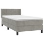 Box spring bed with light gray velvet mattress 100x200 cm by vidaXL, Beds and slatted bases - Ref: Foro24-3130943, Price: 349...