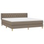 Cama box spring con colchón tela gris taupe 160x200 cm de vidaXL, Camas y somieres - Ref: Foro24-3130525, Precio: 522,49 €, D...