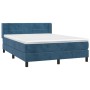 Cama box spring con colchón terciopelo azul oscuro 140x200 cm de vidaXL, Camas y somieres - Ref: Foro24-3130965, Precio: 433,...