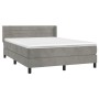 Box spring bed with light gray velvet mattress 140x200 cm by vidaXL, Beds and slatted bases - Ref: Foro24-3131021, Price: 424...