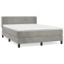 Cama box spring con colchón terciopelo gris claro 140x190 cm de vidaXL, Camas y somieres - Ref: Foro24-3130835, Precio: 428,3...