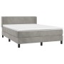 Cama box spring con colchón terciopelo gris claro 140x190 cm de vidaXL, Camas y somieres - Ref: Foro24-3130835, Precio: 428,3...