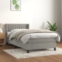 Cama box spring con colchón terciopelo gris claro 100x200 cm de vidaXL, Camas y somieres - Ref: Foro24-3131063, Precio: 342,9...