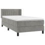 Box spring bed with light gray velvet mattress 100x200 cm by vidaXL, Beds and slatted bases - Ref: Foro24-3131063, Price: 342...