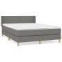 Cama box spring con colchón tela gris oscuro 140x200 cm de vidaXL, Camas y somieres - Ref: Foro24-3130114, Precio: 410,99 €, ...