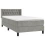 Boxspringbett mit hellgrauer Samtmatratze 90x190 cm von vidaXL, Betten und Lattenroste - Ref: Foro24-3131117, Preis: 325,24 €...