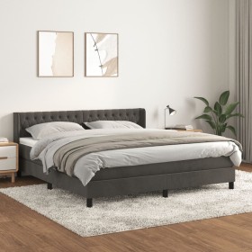 Cama box spring con colchón terciopelo gris oscuro 180x200 cm de vidaXL, Camas y somieres - Ref: Foro24-3131154, Precio: 562,...