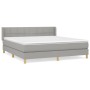 Cama box spring con colchón tela gris claro 160x200 cm de vidaXL, Camas y somieres - Ref: Foro24-3130281, Precio: 504,74 €, D...