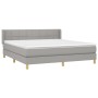 Cama box spring con colchón tela gris claro 160x200 cm de vidaXL, Camas y somieres - Ref: Foro24-3130281, Precio: 504,74 €, D...