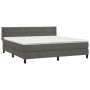 Boxspringbett mit dunkelgrauer Samtmatratze 160x200 cm von vidaXL, Betten und Lattenroste - Ref: Foro24-3131148, Preis: 514,3...