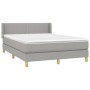 Box spring bed with light gray fabric mattress 140x200 cm by vidaXL, Beds and slatted bases - Ref: Foro24-3130193, Price: 460...