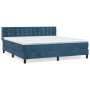 Box spring bed with dark blue velvet mattress 160x200 cm by vidaXL, Beds and slatted bases - Ref: Foro24-3131211, Price: 486,...