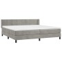 Box spring bed with light gray velvet mattress 200x200 cm by vidaXL, Beds and slatted bases - Ref: Foro24-3130979, Price: 583...