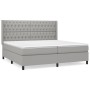 Cama box spring con colchón tela gris claro 200x200 cm de vidaXL, Camas y somieres - Ref: Foro24-3131697, Precio: 694,84 €, D...