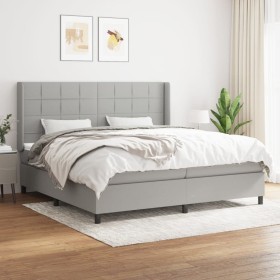 Cama box spring con colchón tela gris claro 200x200 cm de vidaXL, Camas y somieres - Ref: Foro24-3131457, Precio: 664,53 €, D...