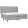 Box spring bed with light gray fabric mattress 200x200 cm by vidaXL, Beds and slatted bases - Ref: Foro24-3131457, Price: 664...