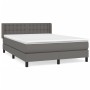 Box spring bed with gray synthetic leather mattress 140x190 cm by vidaXL, Beds and slatted bases - Ref: Foro24-3130779, Price...