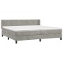 Cama box spring con colchón terciopelo gris claro 200x200 cm de vidaXL, Camas y somieres - Ref: Foro24-3130859, Precio: 602,9...