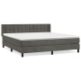 Box spring bed with dark gray velvet mattress 160x200 cm by vidaXL, Beds and slatted bases - Ref: Foro24-3131208, Price: 484,...