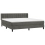 Box spring bed with dark gray velvet mattress 160x200 cm by vidaXL, Beds and slatted bases - Ref: Foro24-3131208, Price: 484,...