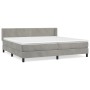 Cama box spring con colchón terciopelo gris claro 200x200 cm de vidaXL, Camas y somieres - Ref: Foro24-3130919, Precio: 605,5...