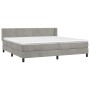 Cama box spring con colchón terciopelo gris claro 200x200 cm de vidaXL, Camas y somieres - Ref: Foro24-3130919, Precio: 605,5...