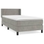 Cama box spring con colchón terciopelo gris claro 80x200 cm de vidaXL, Camas y somieres - Ref: Foro24-3130805, Precio: 282,66...