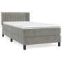 Cama box spring con colchón terciopelo gris claro 90x190 cm de vidaXL, Camas y somieres - Ref: Foro24-3131057, Precio: 310,09...