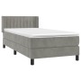 Cama box spring con colchón terciopelo gris claro 90x190 cm de vidaXL, Camas y somieres - Ref: Foro24-3131057, Precio: 310,09...